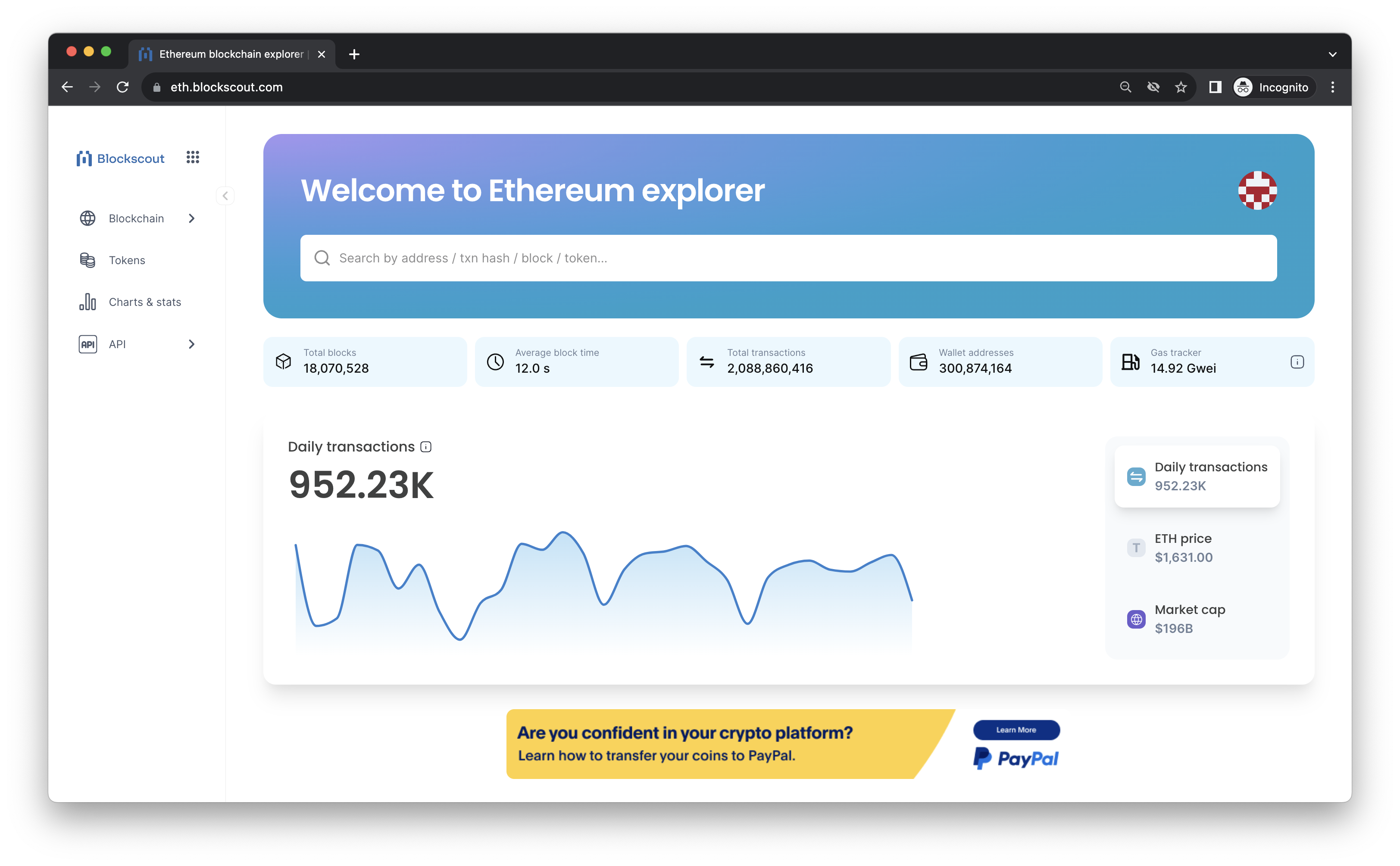 Ethereum Mainnet Explorer